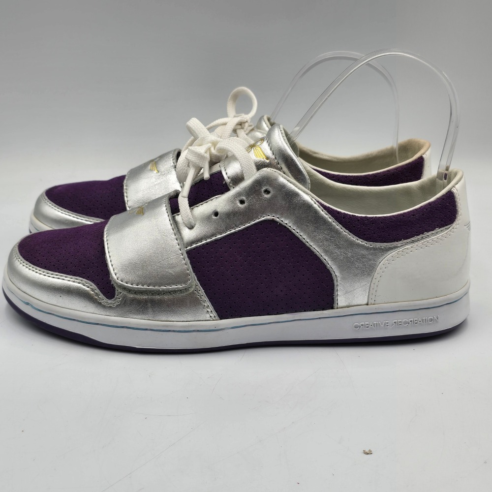 Creative Recreation Sneaker Womens 8.5 Cesario Lo P Silver Purple Leather Suede